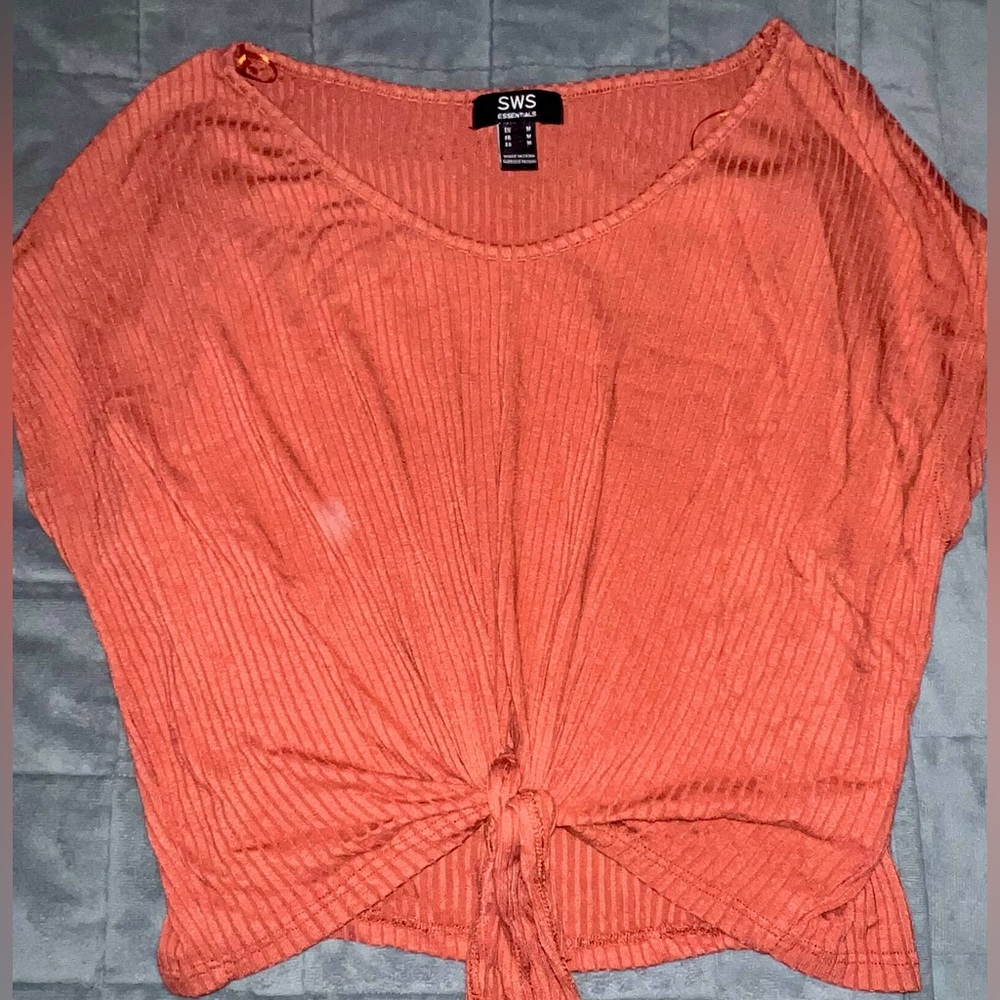 Rust Short-Sleeve Blouse